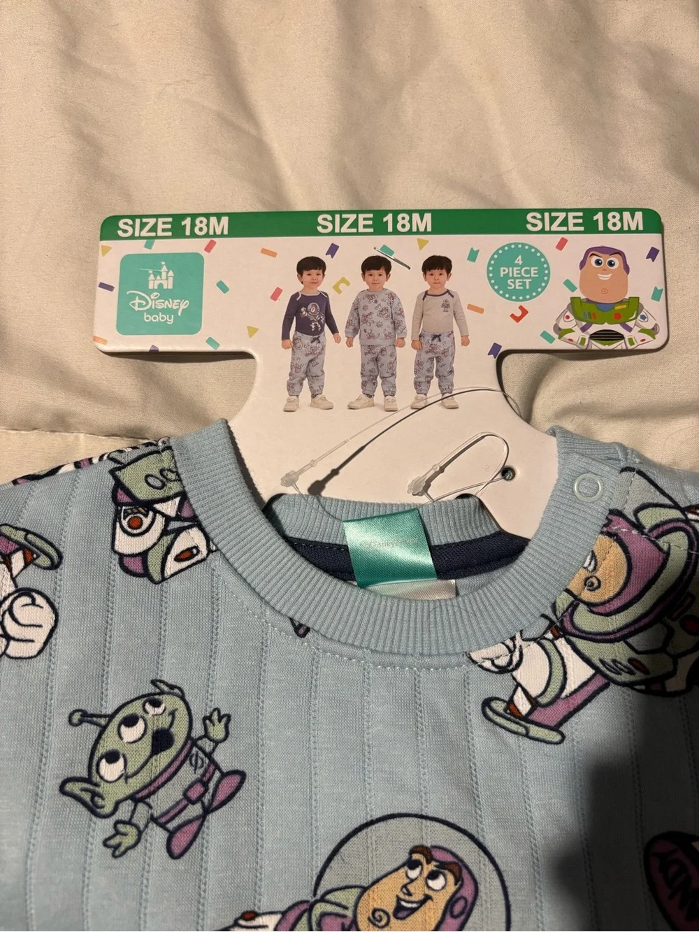 Disney Boys Light Blue and Navy Buzz Lightyear Matching Set size 18M